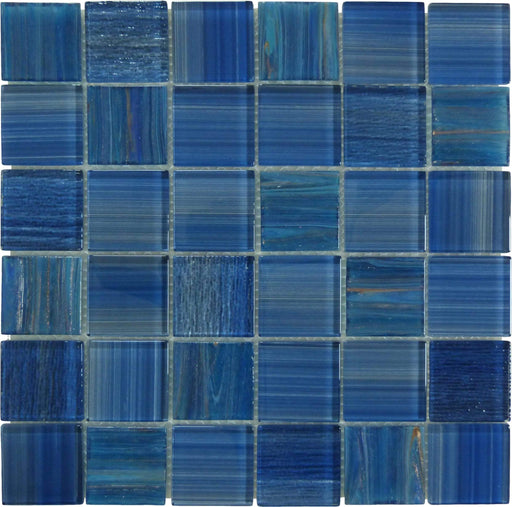Inkline Parkers Point Blue 2" x 2" Glossy Glass Tile Euro Glass
