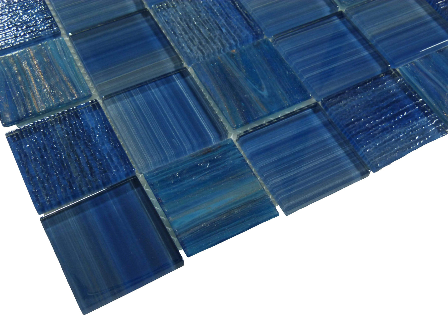 Inkline Parkers Point Blue 2" x 2" Glossy Glass Tile Euro Glass