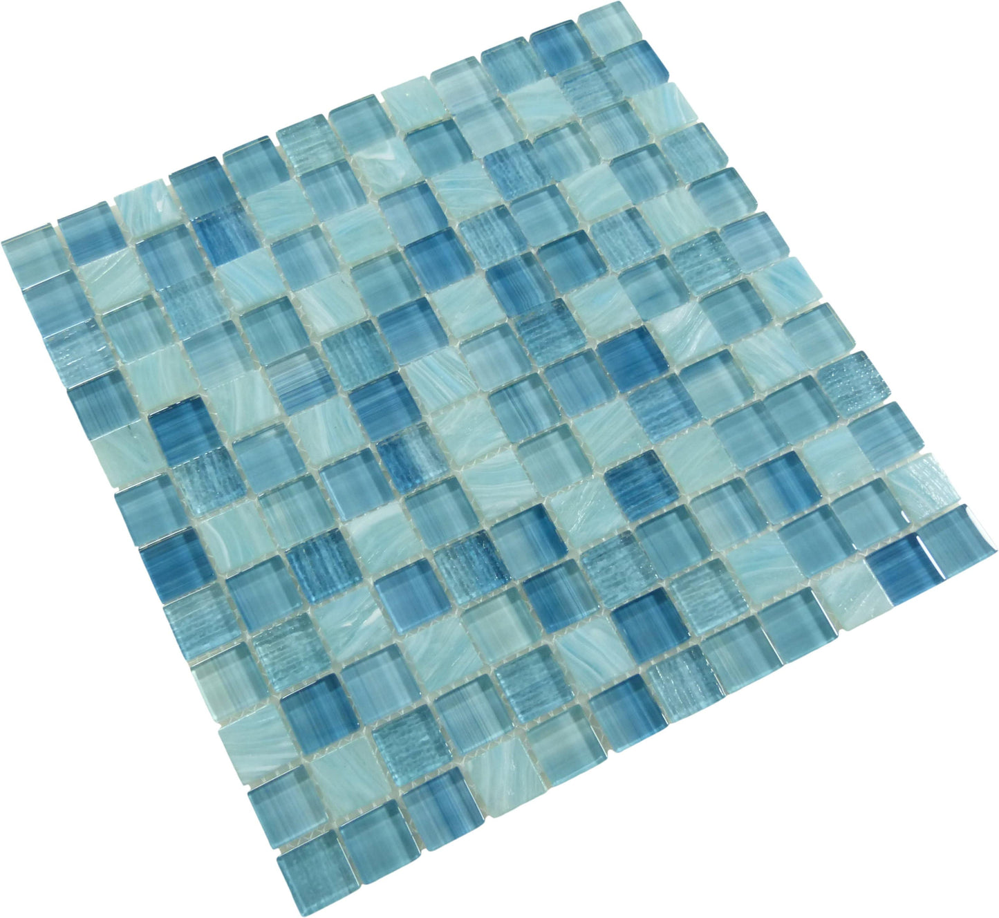 Inkline Waterman Well Aqua 1" x 1" Glossy Glass Tile Euro Glass