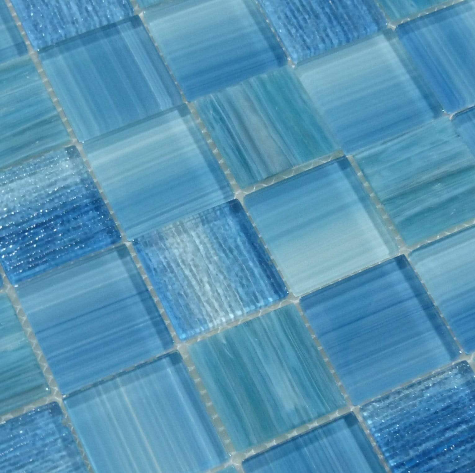 Inkline Waterman Well Blue 2" x 2" Glossy Glass Tile Euro Glass