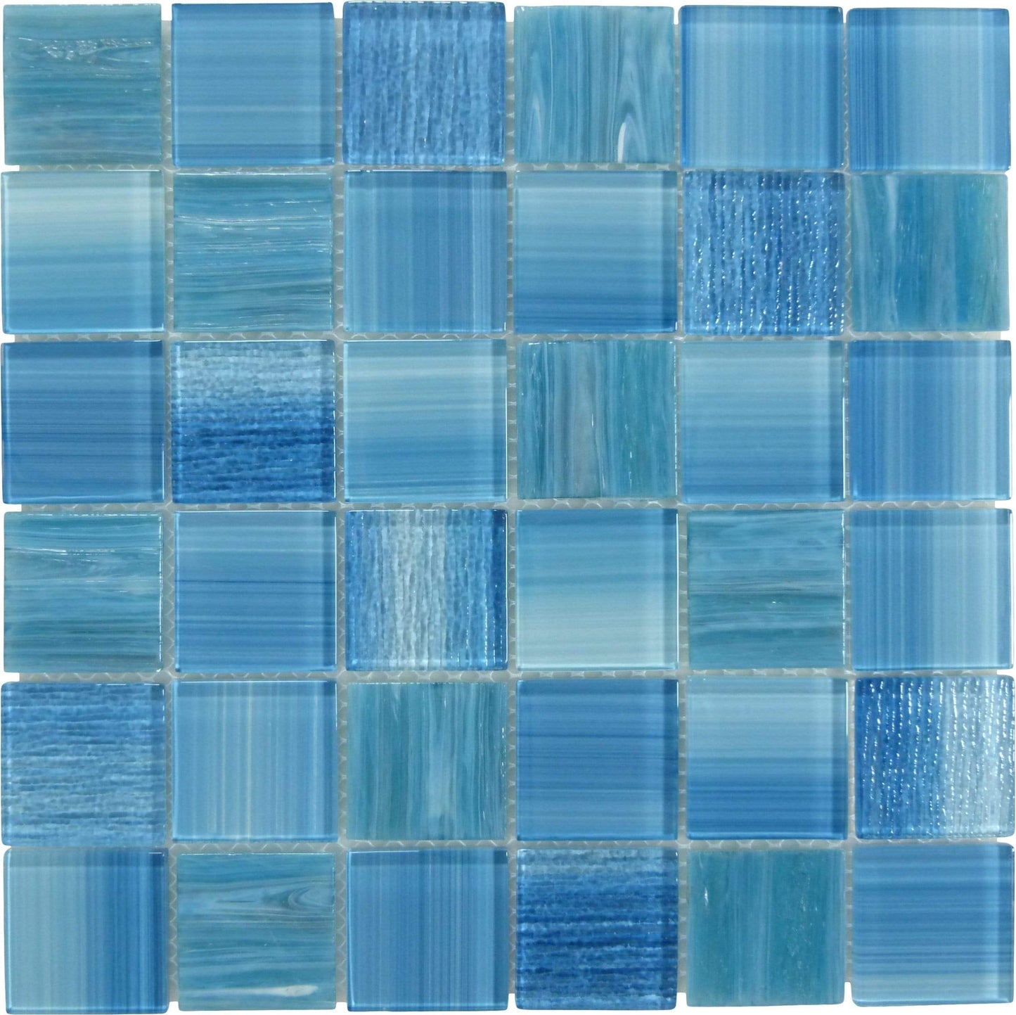 Inkline Waterman Well Blue 2" x 2" Glossy Glass Tile Euro Glass