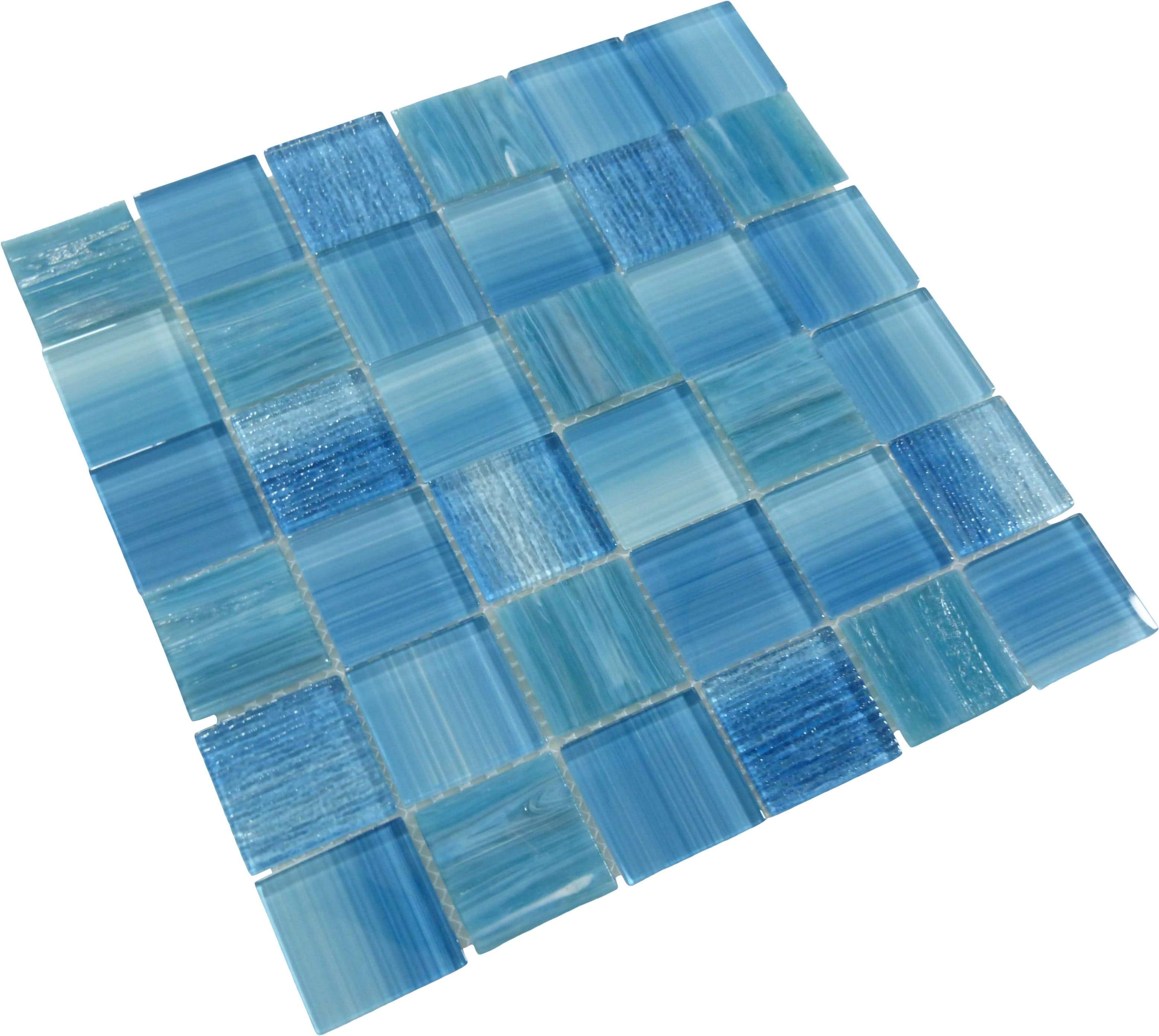 Inkline Waterman Well Blue 2" x 2" Glossy Glass Tile Euro Glass