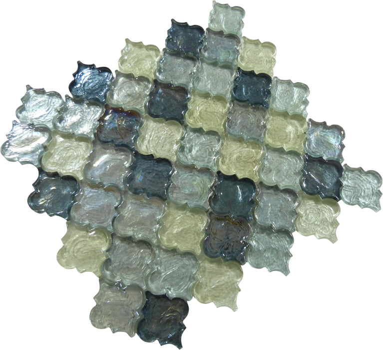 Heavenly Lagoon Blue Glossy and Iridescent Glass Tile Euro Glass