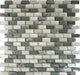 Jules Charcoal Grey Mini Uniform Brick Glossy Glass Tile Euro Glass