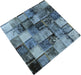 Jullian Murano 2x2 Fused Artisian Blue Glossy & Frosted Glass Tile Euro Glass