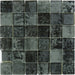 Jullian Murano 2x2 Infinity Black Glossy & Frosted Glass Tile Euro Glass