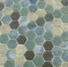Karma Ridge Lotus Pond Blue 1" Hexagon Matte Glass Pool Tile Euro Glass
