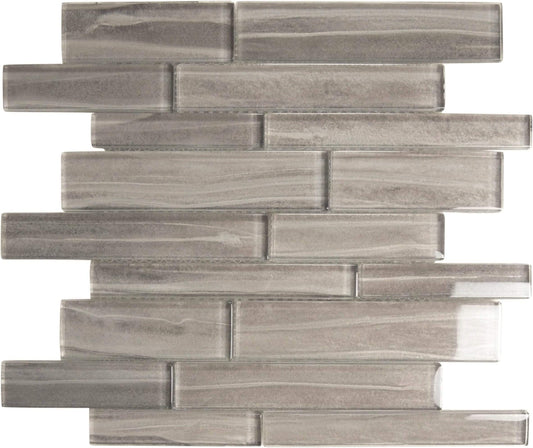 Kelvin Mist Linear Glossy Glass Tile Euro Glass