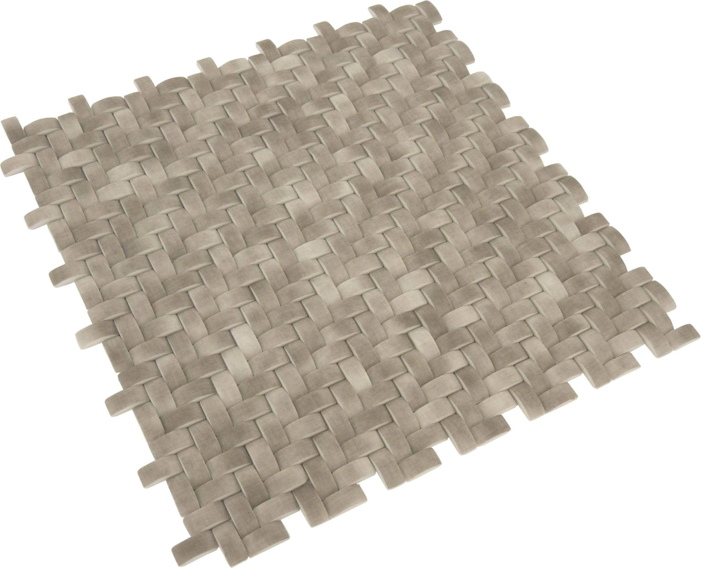 Koala Grey Basket Weave Matte Glass Tile Euro Glass