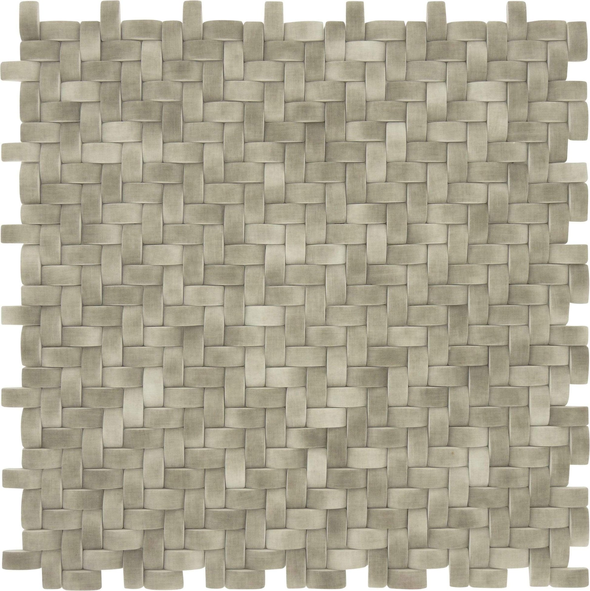 Koala Grey Basket Weave Matte Glass Tile Euro Glass