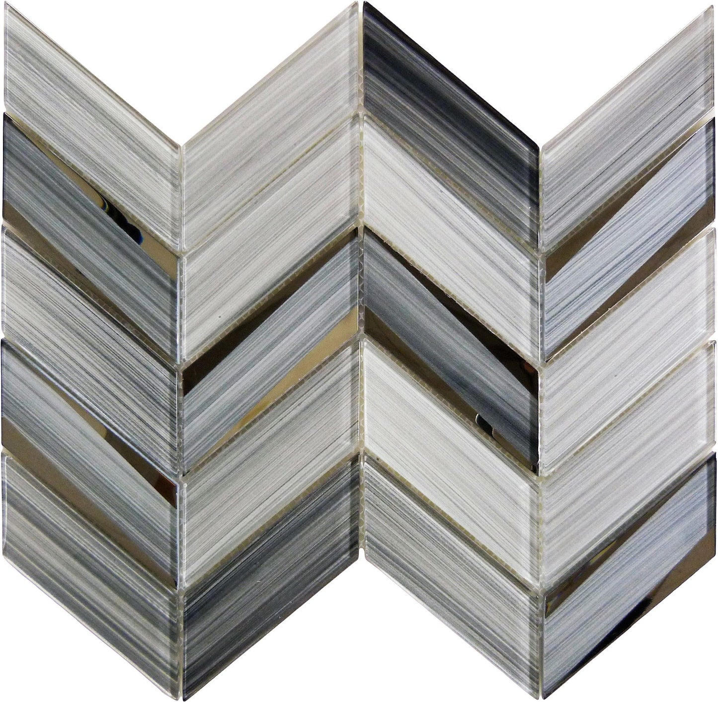 Kohala Alicia Isle Grey Chevron Glass Tile Euro Glass