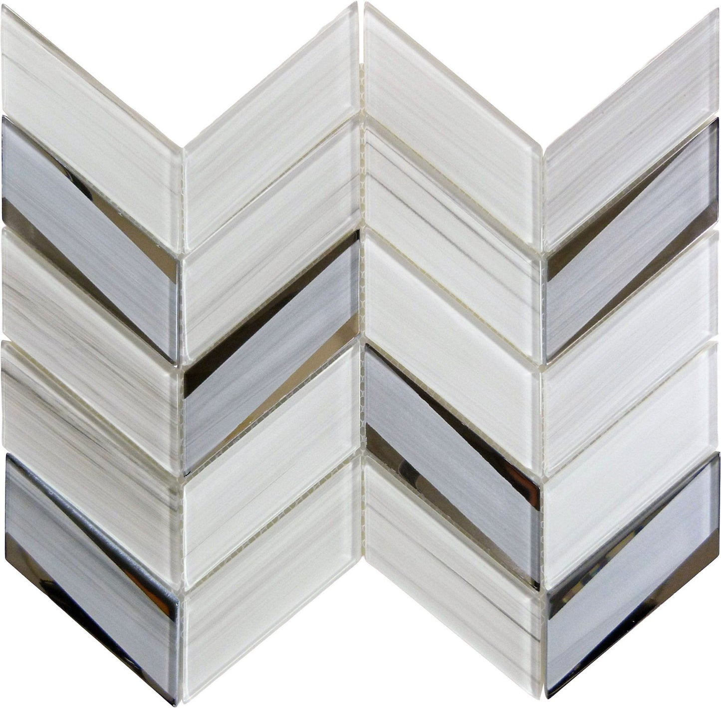 Kohala Lana Pacific Grey Chevron Glass Tile Euro Glass