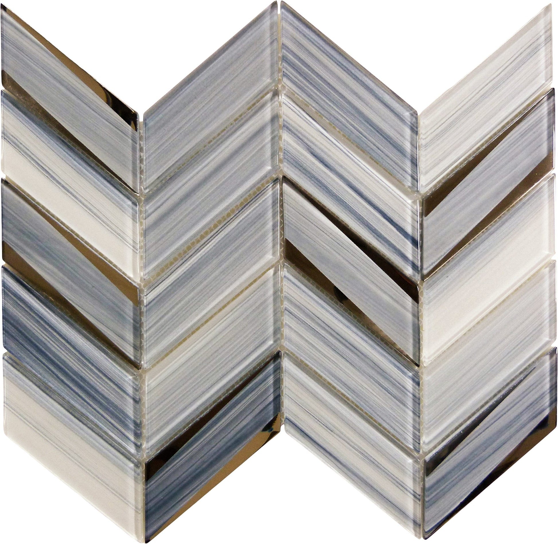 Kohala Oahu Blue Chevron Glass Tile Euro Glass