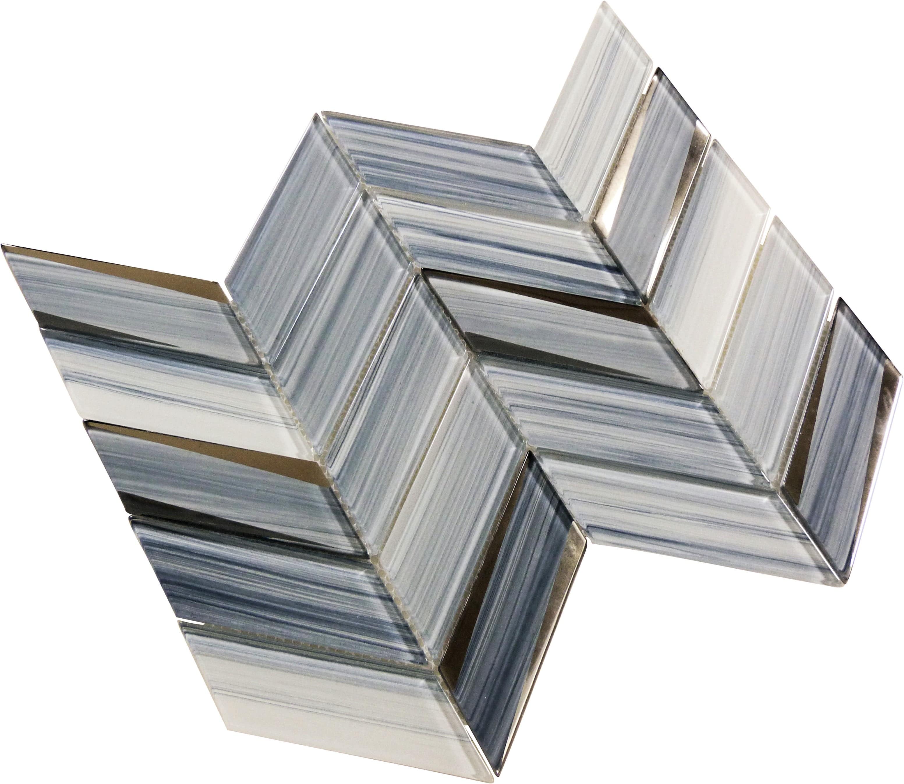 Kohala Oahu Blue Chevron Glass Tile Euro Glass