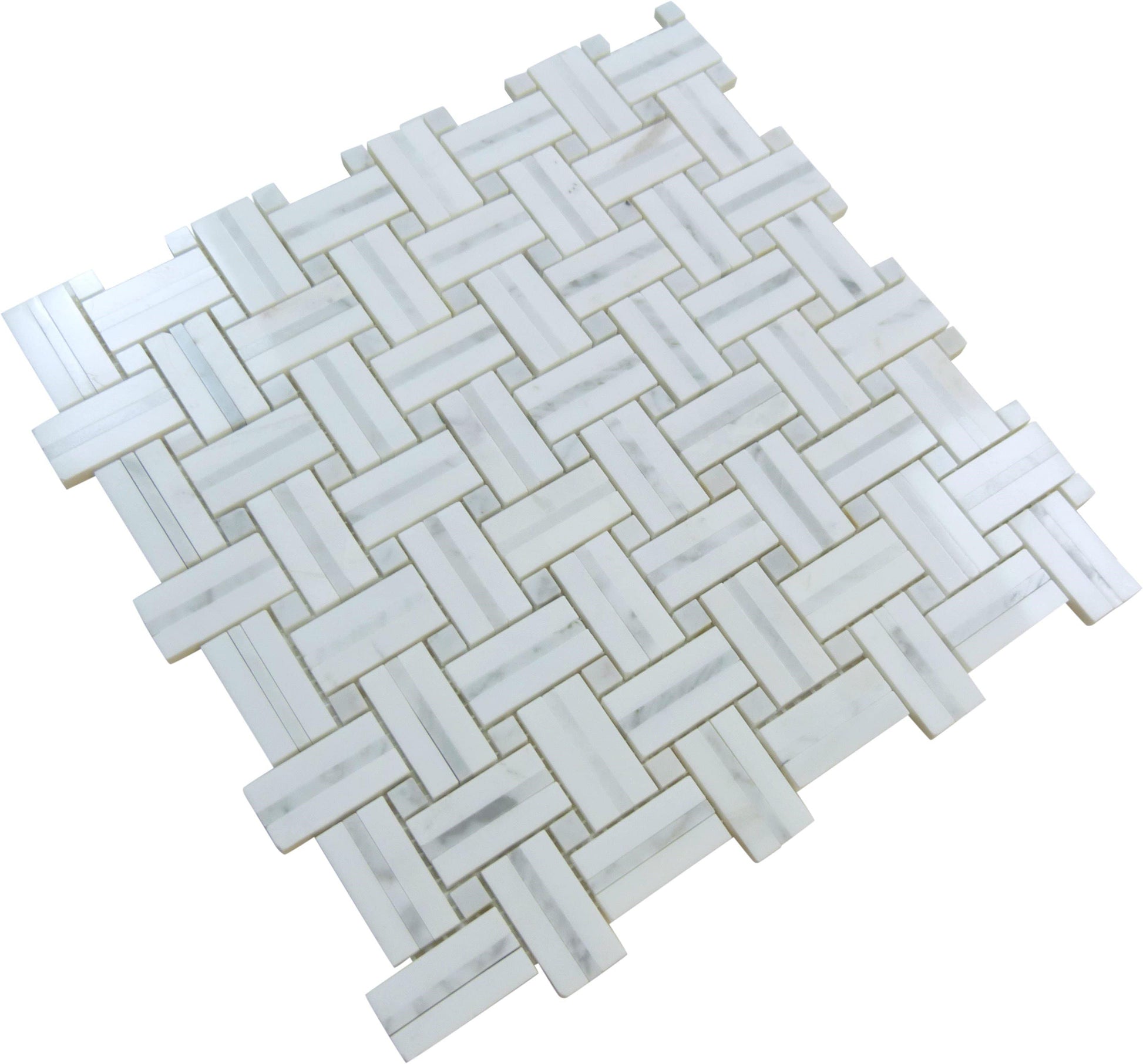 Lace Lining Basket Weave Polished Stone Tile Euro Glass