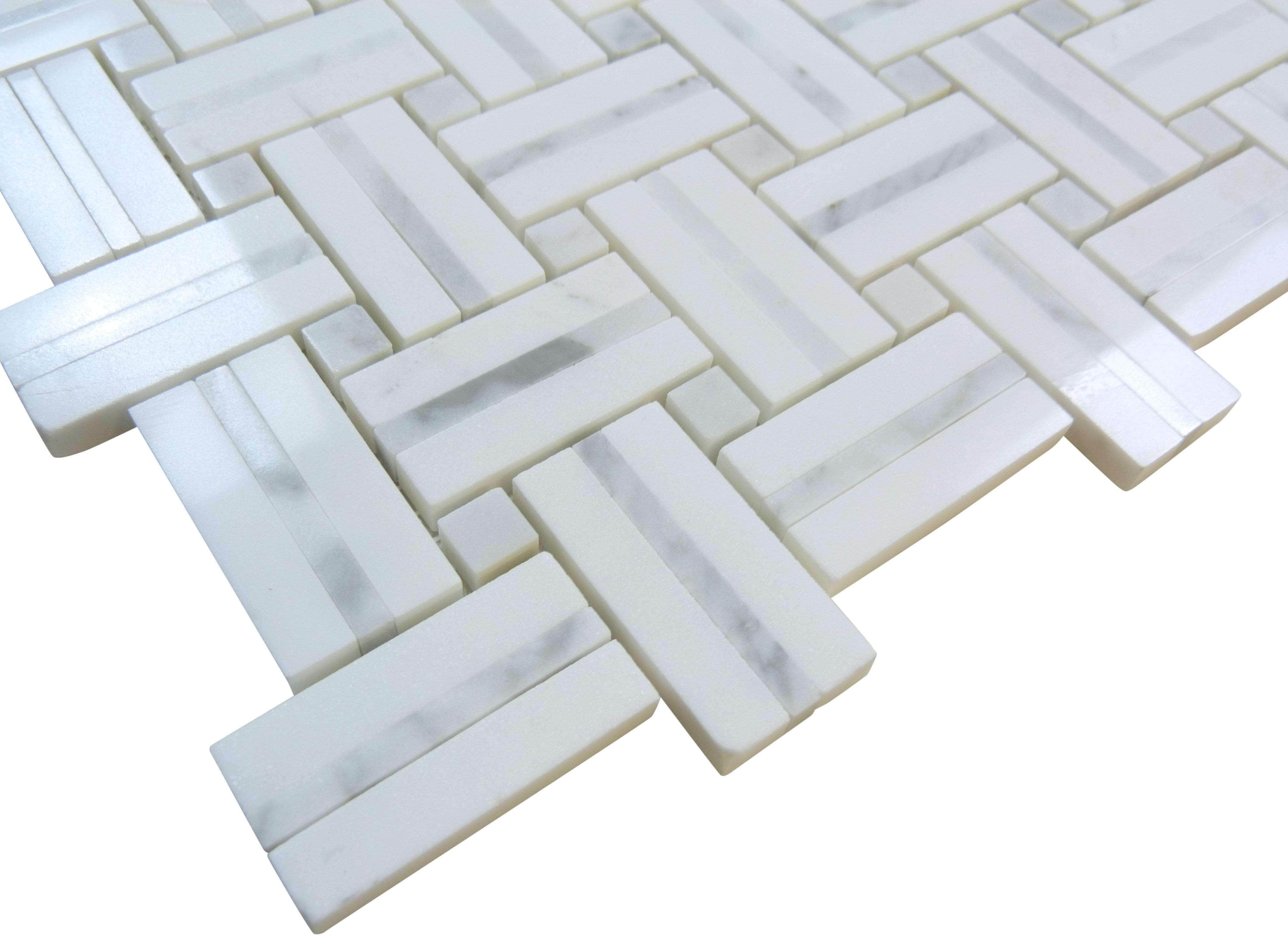 Lace Lining Basket Weave Polished Stone Tile Euro Glass