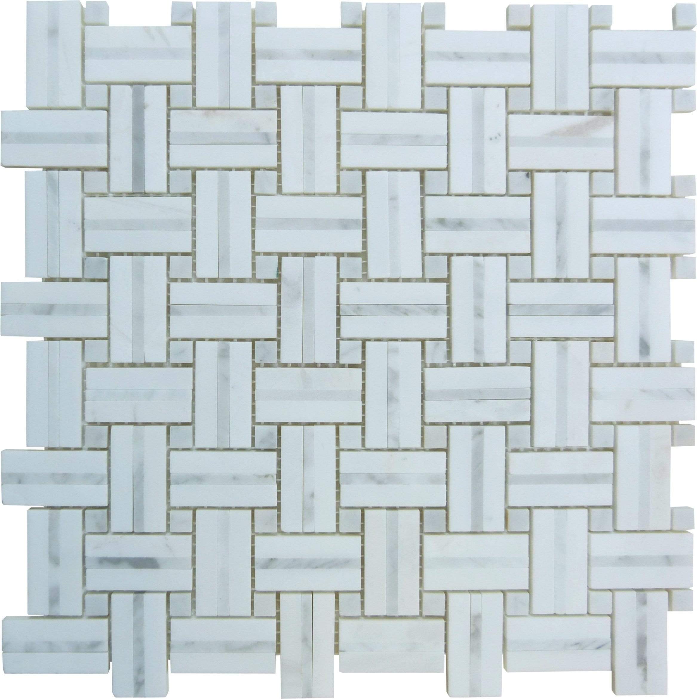 Lace Lining Basket Weave Polished Stone Tile Euro Glass