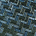 Larati Lane Blue Mini Herringbone Glossy Glass Tile Euro Glass