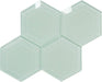 Liberated Lime 4" Beveled Hexagon Glossy Glass Tile Euro Glass