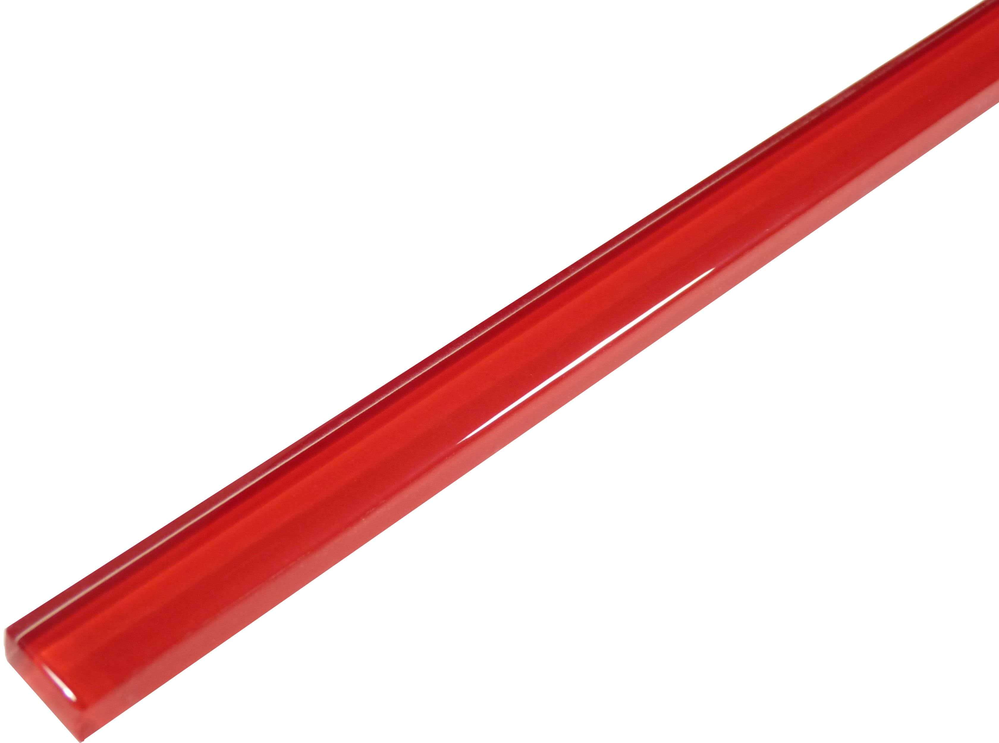 Ruby Red 5/8" x 12" Glossy Glass Liner Euro Glass