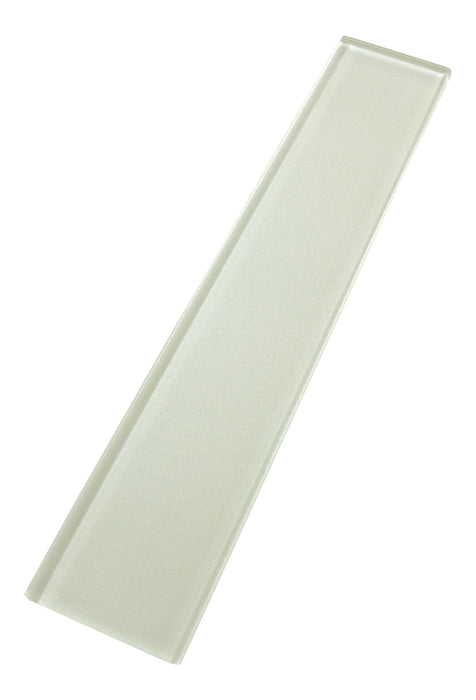Lustrous Lush Beige White 3" x 14" Shimmer Glossy Glass Subway Tile Euro Glass