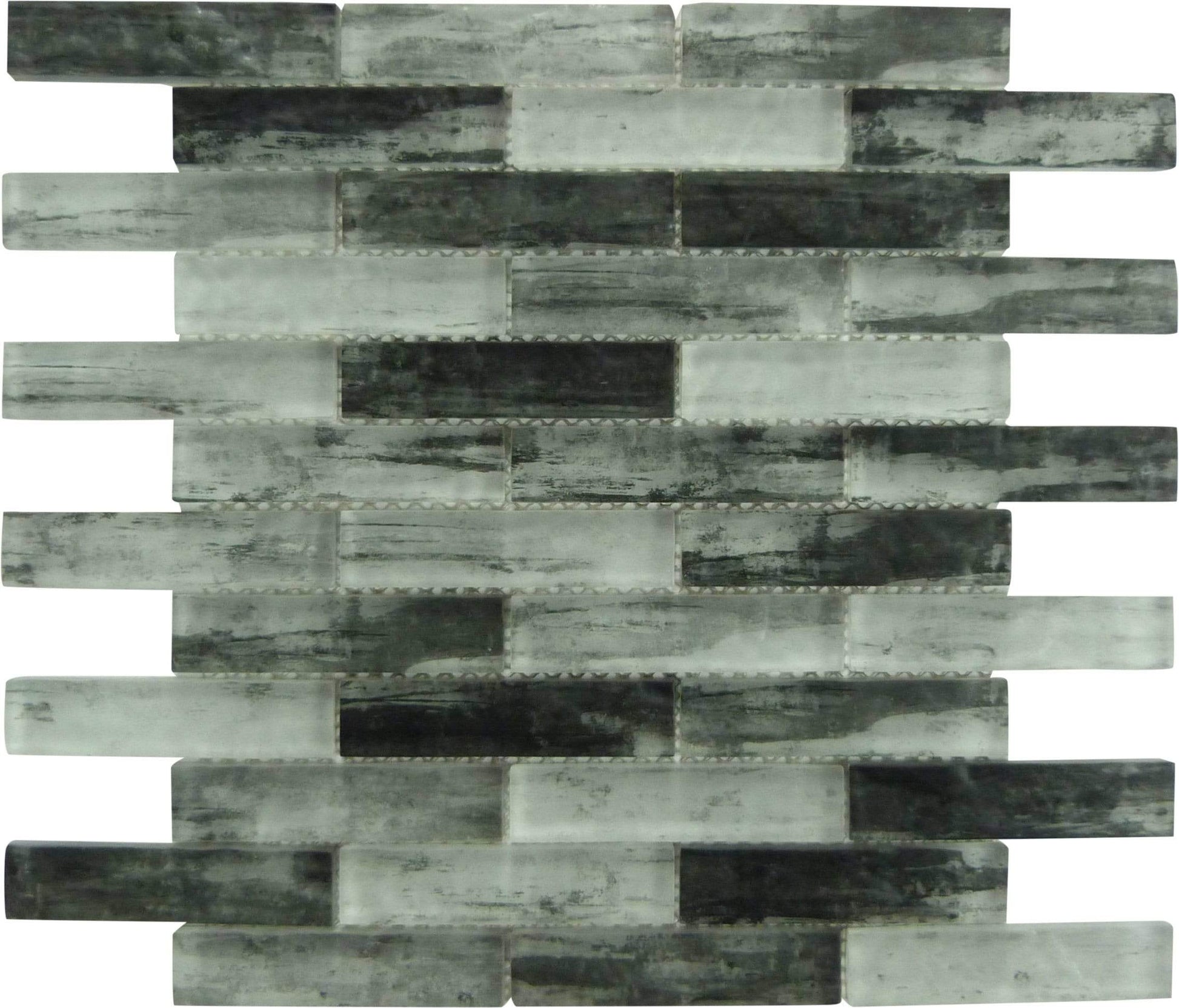 Metropolis Greystoke Grey 1" x 4" Uniform Brick Matte Glass Tile Euro Glass