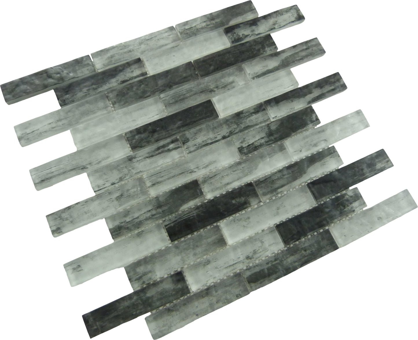 Metropolis Greystoke Grey 1" x 4" Uniform Brick Matte Glass Tile Euro Glass