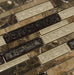 Mocha Canyon Brown Random Bricks Crackled and Polished Stone Tile Euro Glass
