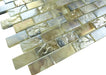 Mykonos Harbor Thasos Cliff Gold 1" x 2" Iridescent Rippled Frosted Glass Pool Tile Euro Glass