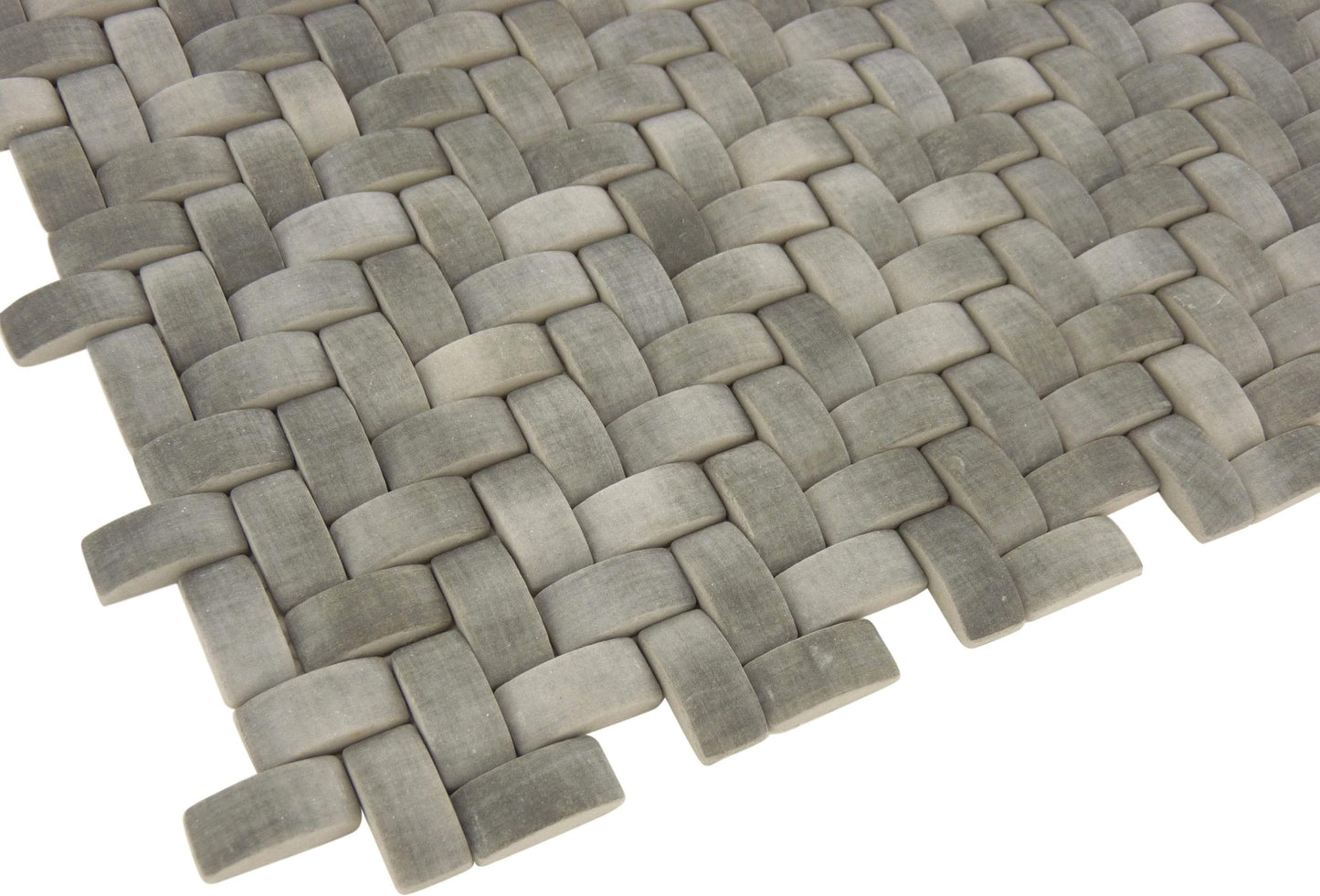 Optimum Grey Basket Weave Matte Glass Tile Euro Glass