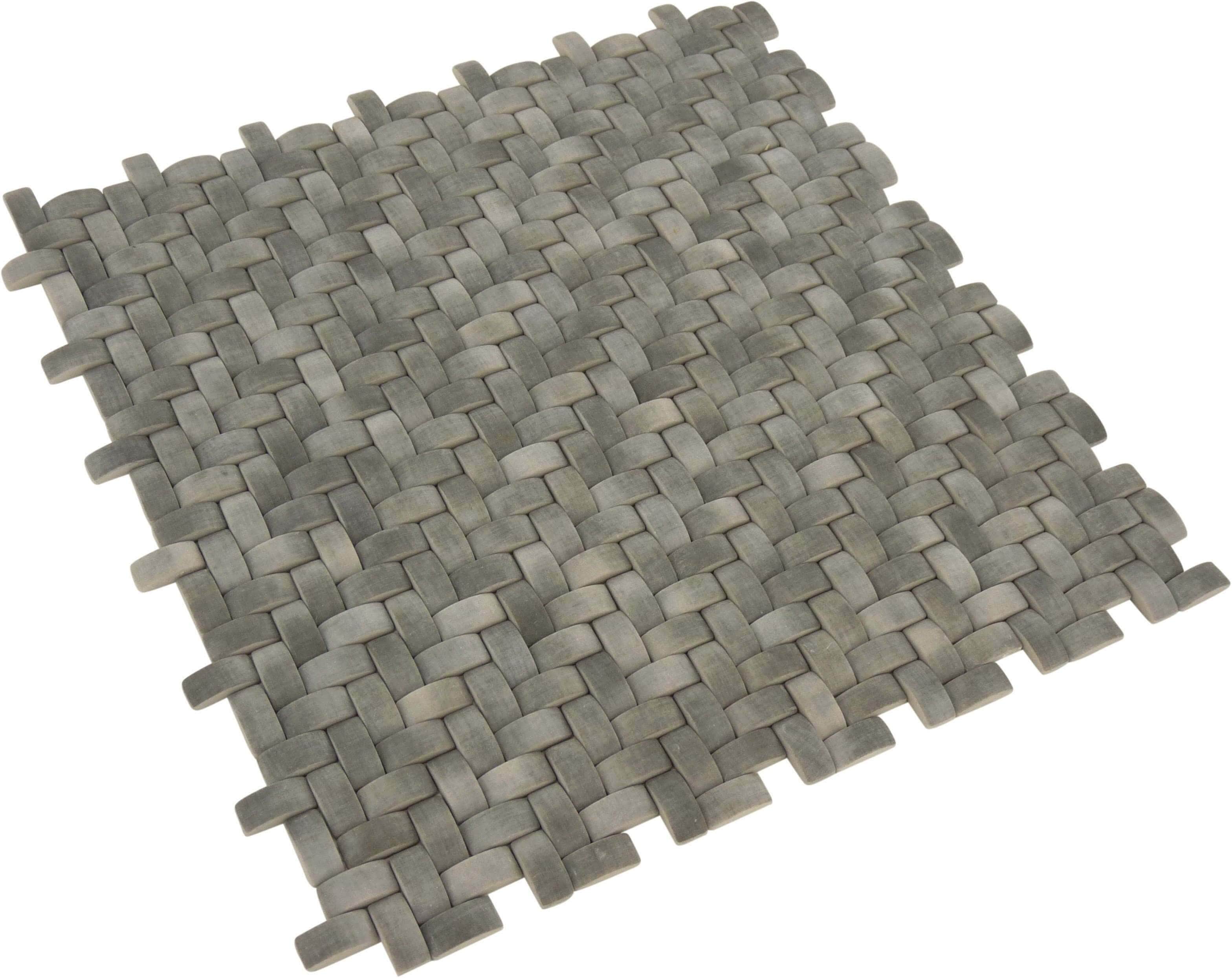 Optimum Grey Basket Weave Matte Glass Tile Euro Glass