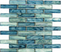 Oyster Cove Galapagos Deep Blue 1" x 4" Iridescent & Glossy Glass Pool Tile Euro Glass