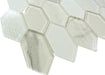 Pascal Abode Essential Aurian White Elongated Hexagon Glass Tile Euro Glass