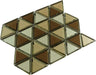 Pinwheel Gingertail Brown Inverted Bevel Triangle Metallic Glossy Glass Tile Euro Glass
