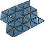 Pinwheel Pompeii Blue Inverted Bevel Triangle Metallic Glossy Glass Tile Euro Glass