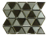 Pinwheel Rhino Wind Grey Inverted Bevel Triangle Metallic Glossy Glass Tile Euro Glass