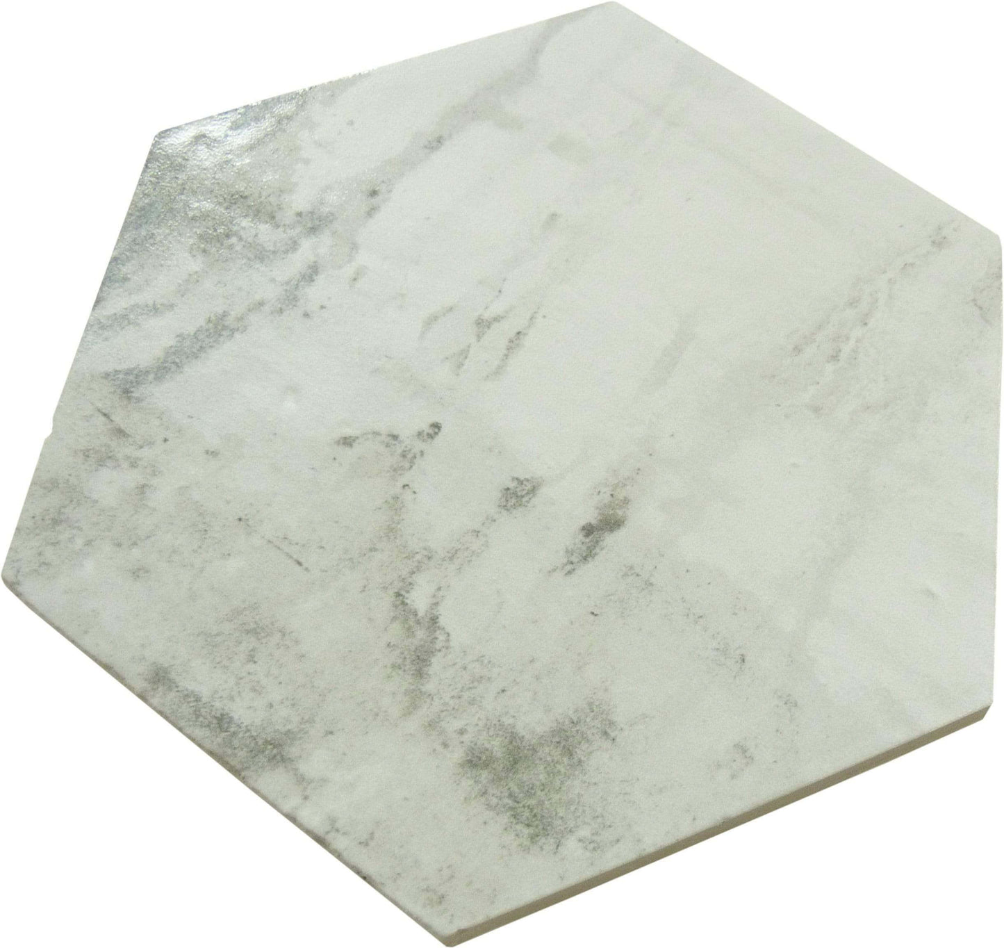 Princeton Glaze Linen Fresh White Glossy & Matte Hexagon Porcelain Tile Euro Glass