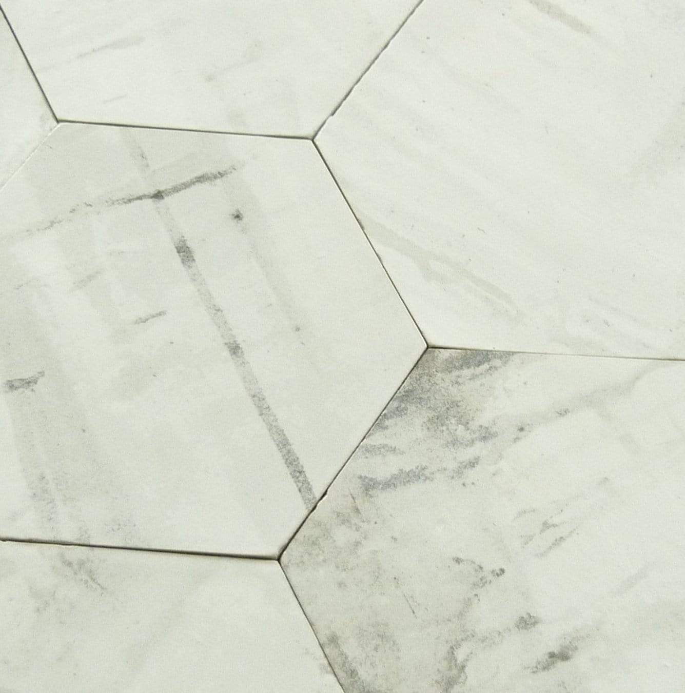 Princeton Glaze Linen Fresh White Glossy & Matte Hexagon Porcelain Tile Euro Glass