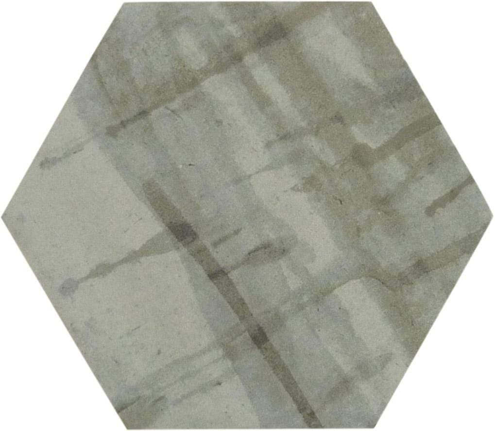 Princeton Glaze Victorian Pewter Grey Glossy & Matte Hexagon Porcelain Tile Euro Glass