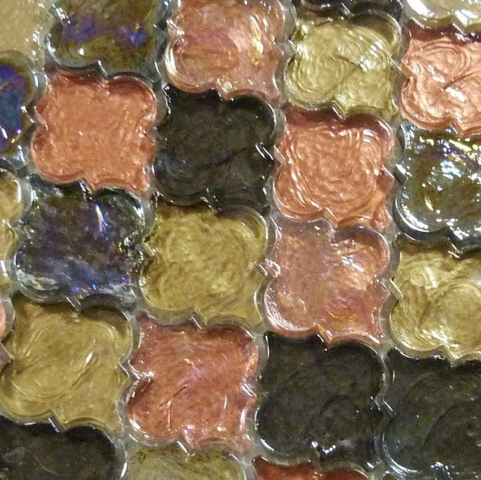 Spectrum Ridge Bronze Glossy & Iridescent Glass Tile Euro Glass