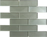 Pyradime Laurel Point Grey 2x6 Glossy Glass Tile Euro Glass
