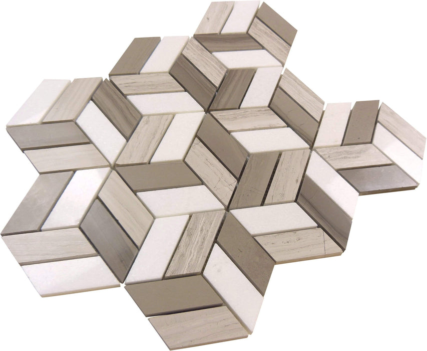 Quaint Corner Cube Polished Stone Tile Euro Glass