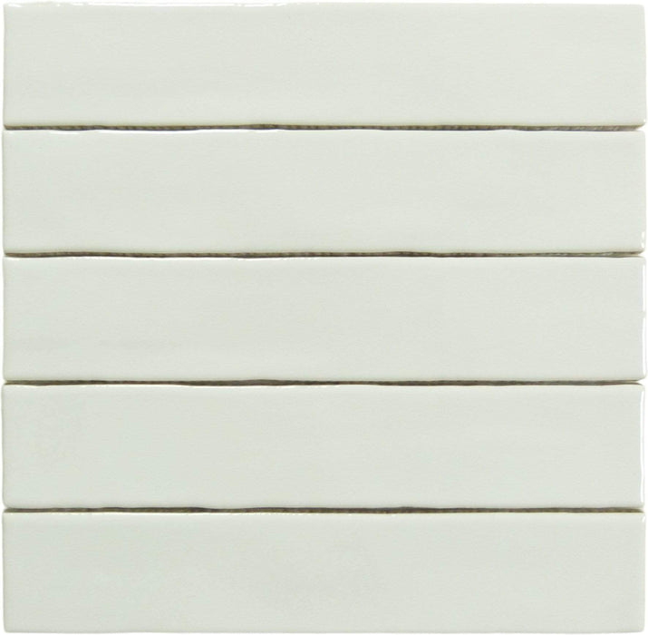 Quelline Striking Glare White 2" x 10" Glossy Ceramic Tile Euro Glass