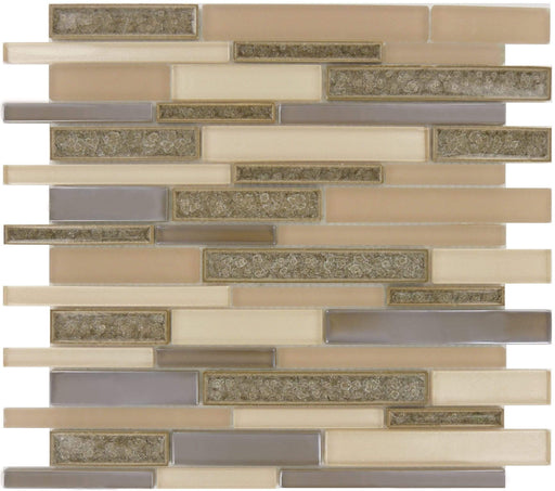 Harbour Beige Glossy & Frosted Glass Tile Euro Glass