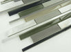 Metallic Weather Orbit OS-1005 Grey Random Bricks Glass and Metal Glossy & Brushed Tile Euro Glass