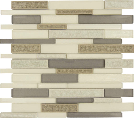Sutton Frost Grey Glossy and Frosted Glass Tile Euro Glass