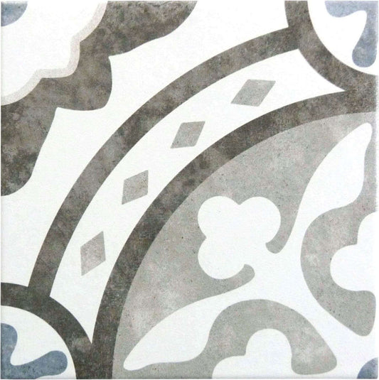 Retro Neuve Euro Fountain 8" x 8" Matte Porcelain Tile Euro Glass