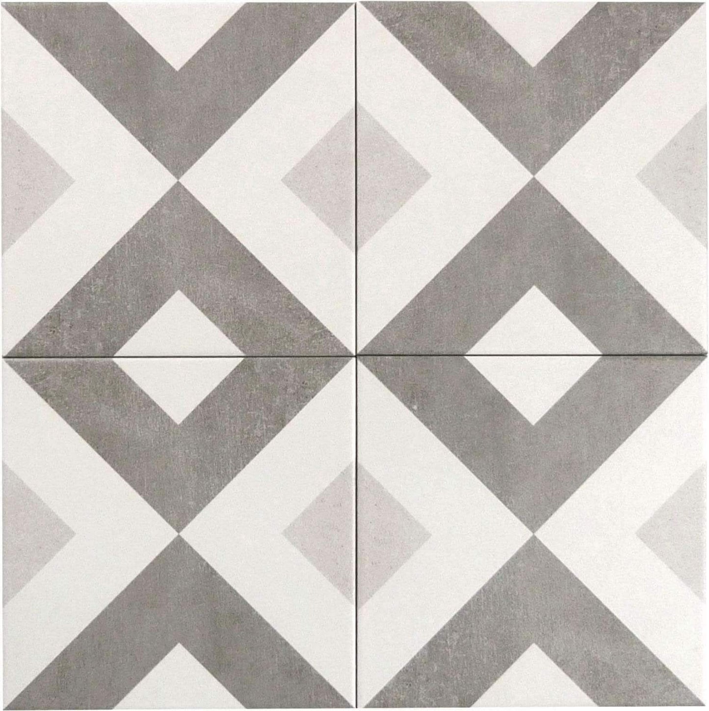 Retro Neuve V-Cut 8" x 8" Matte Porcelain Tile Euro Glass