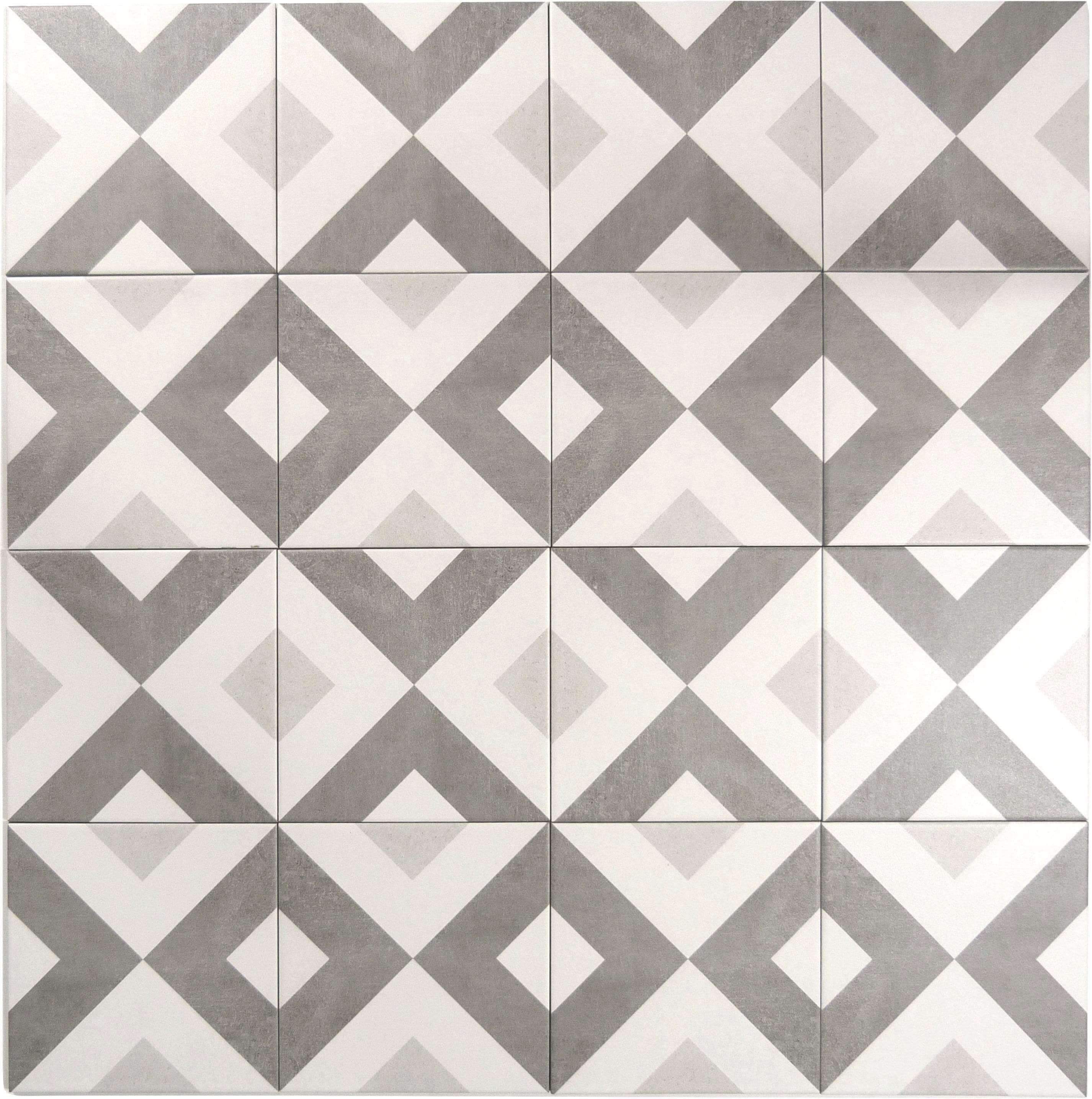 Retro Neuve V-Cut 8" x 8" Matte Porcelain Tile Euro Glass