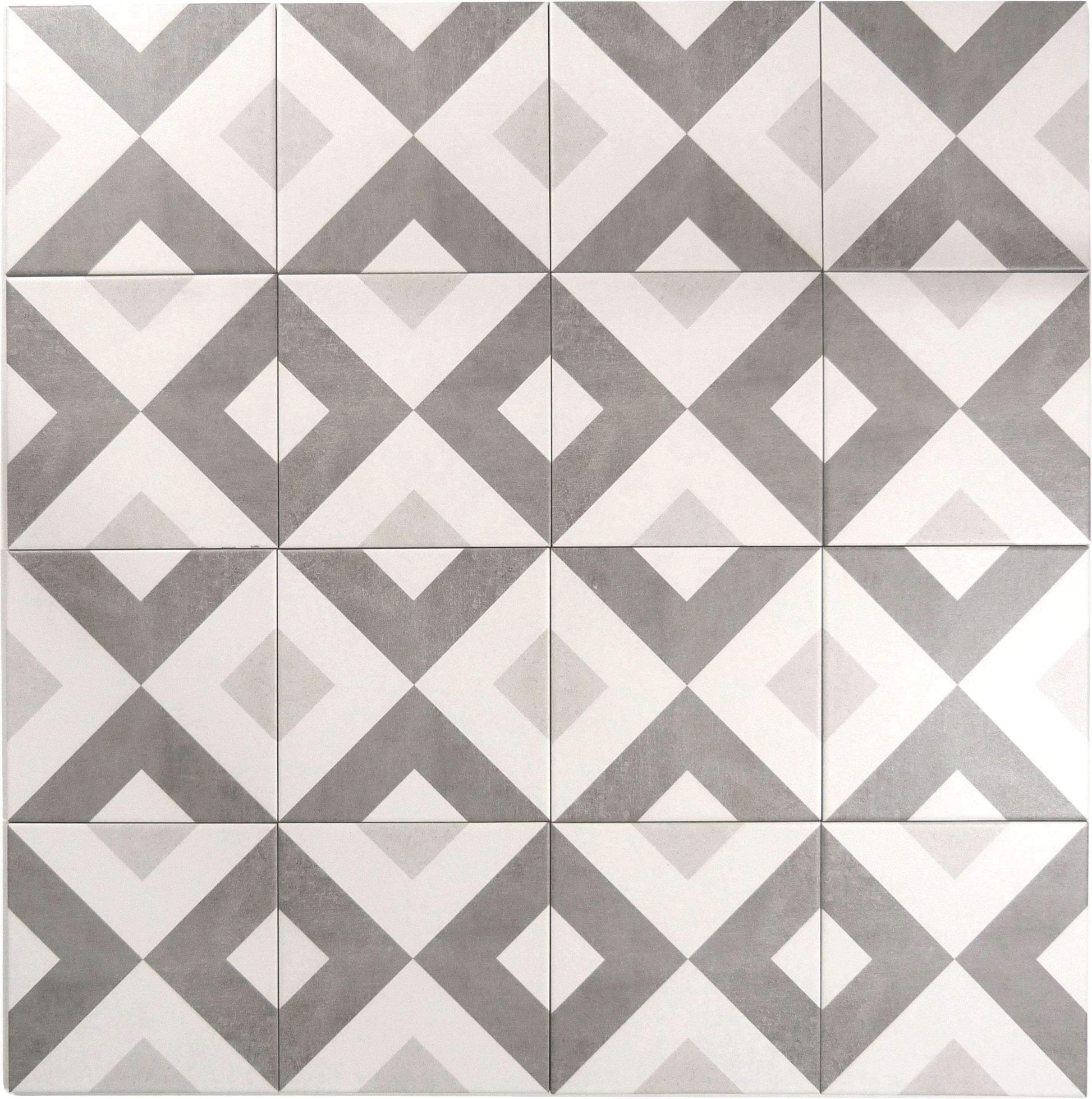 Retro Neuve V-Cut 8" x 8" Matte Porcelain Tile Euro Glass